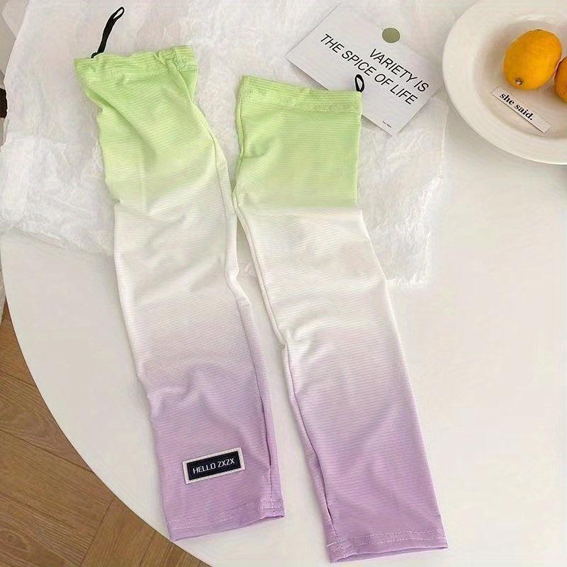 Gradient Ice Sleeves Adjustable Sun Protection Long Arm Sleeves