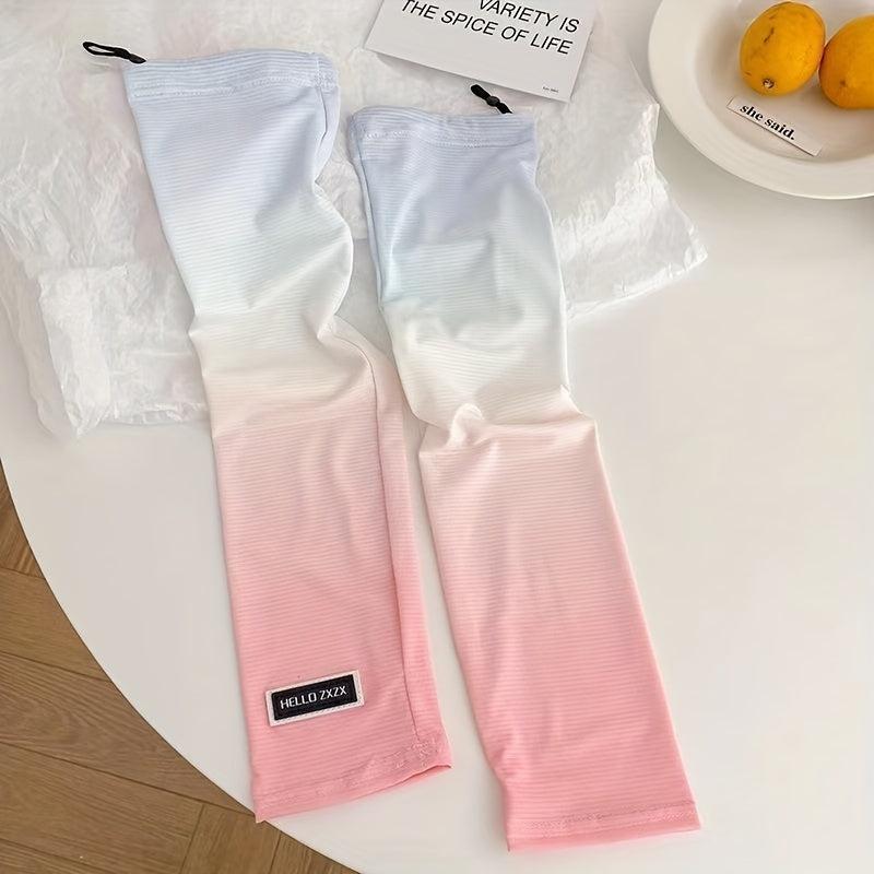 Gradient Ice Sleeves Adjustable Sun Protection Long Arm Sleeves