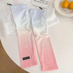 Gradient Ice Sleeves Adjustable Sun Protection Long Arm Sleeves