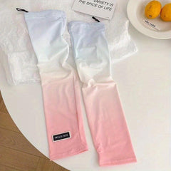 Gradient Ice Sleeves Adjustable Sun Protection Long Arm Sleeves