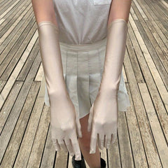 Full Finger Sunscreen Gloves UV Protection Retro Solid Gloves