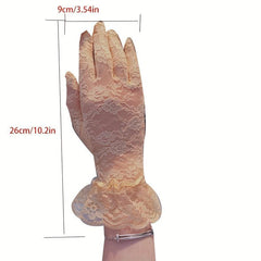 Short Lace Gloves Women Breathable Wedding Gloves