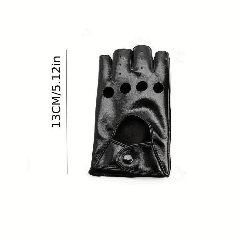Half Finger Gloves Faux Leather Dance Photography