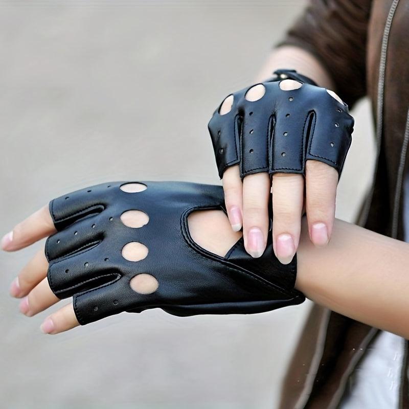 Half Finger Gloves Faux Leather Dance Photography