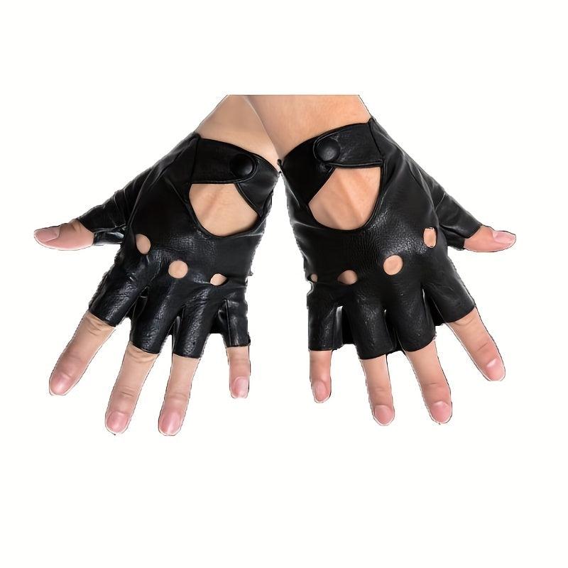 Half Finger Gloves Faux Leather Dance Photography