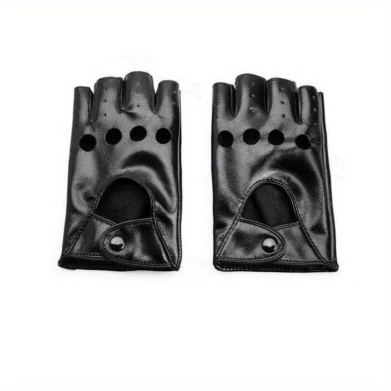Half Finger Gloves Faux Leather Dance Photography