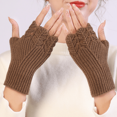 Women's Fingerless Knitted Warm Gloves Short Wrist Protection