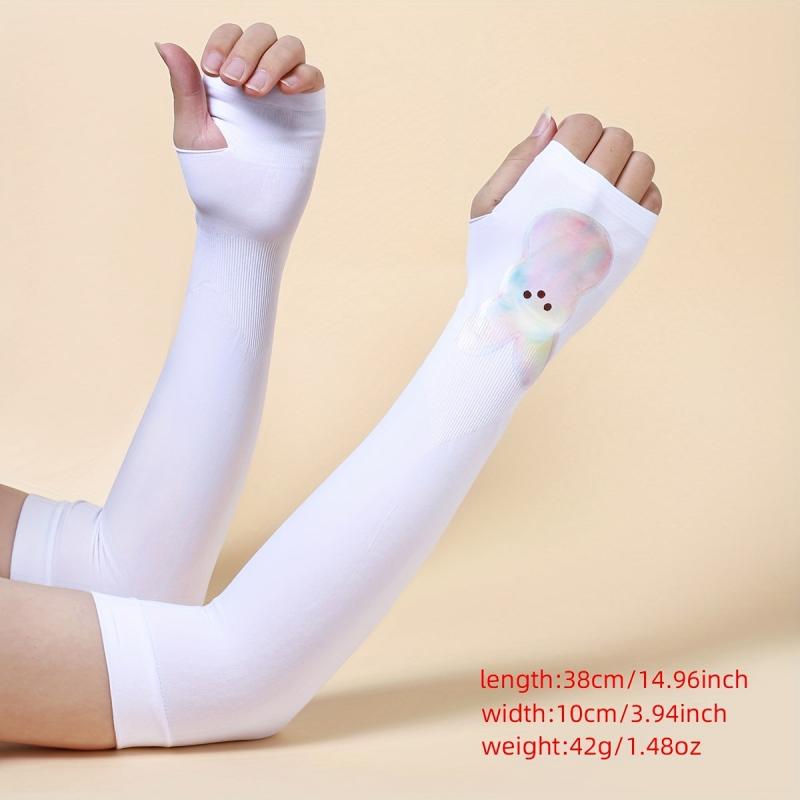 Rabbit Print Sunscreen Long Gloves Breathable Cycling UV Protection Sleeves