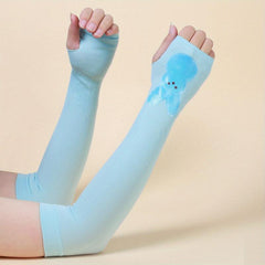 Rabbit Print Sunscreen Long Gloves Breathable Cycling UV Protection Sleeves