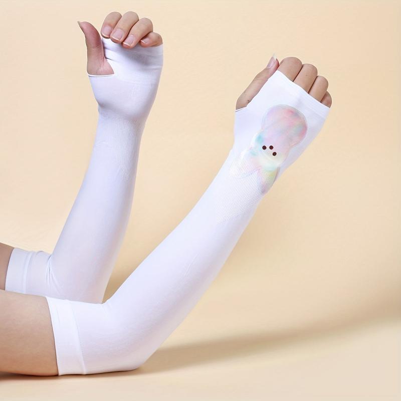 Rabbit Print Sunscreen Long Gloves Breathable Cycling UV Protection Sleeves