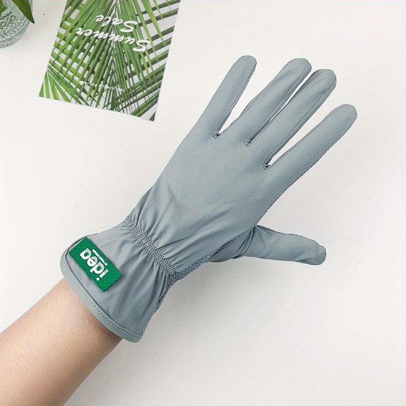 Sunscreen Gloves Solid Breathable UV Protection Ice Viscose Gloves