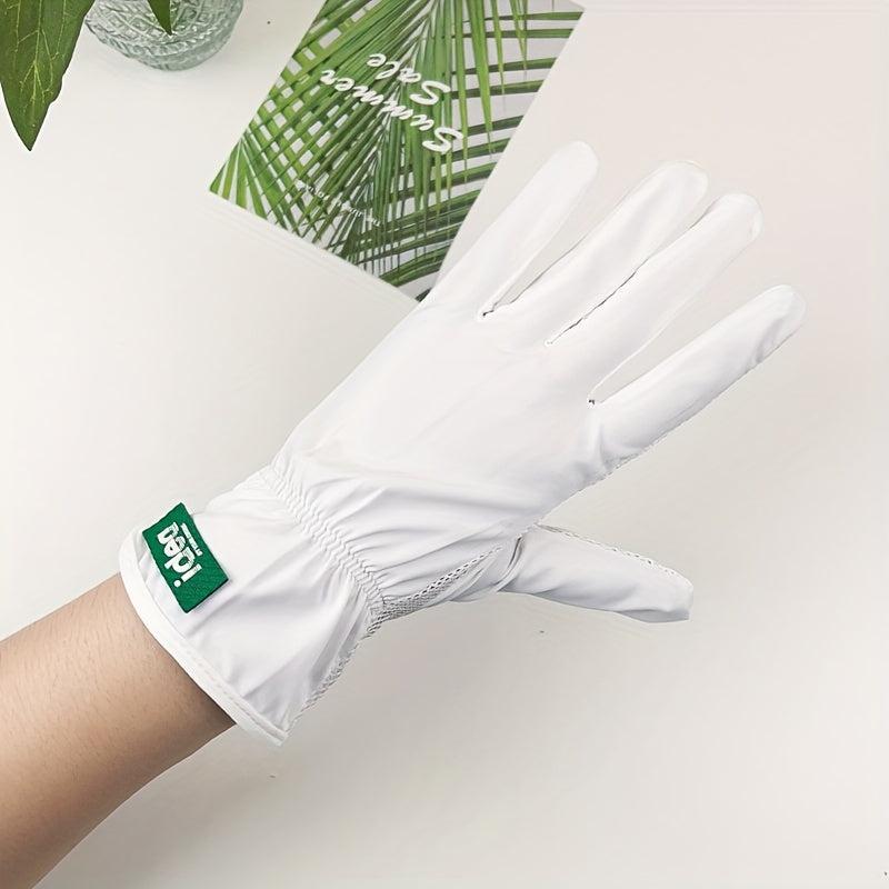 Sunscreen Gloves Solid Breathable UV Protection Ice Viscose Gloves