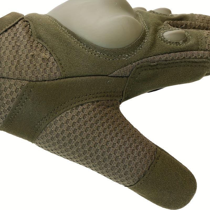 Green Touchscreen Tactical Gloves Full Finger Antislip for Sports Motorcycle