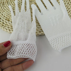 Fishnet Short Gloves Hollow Out Bride Wedding Gloves