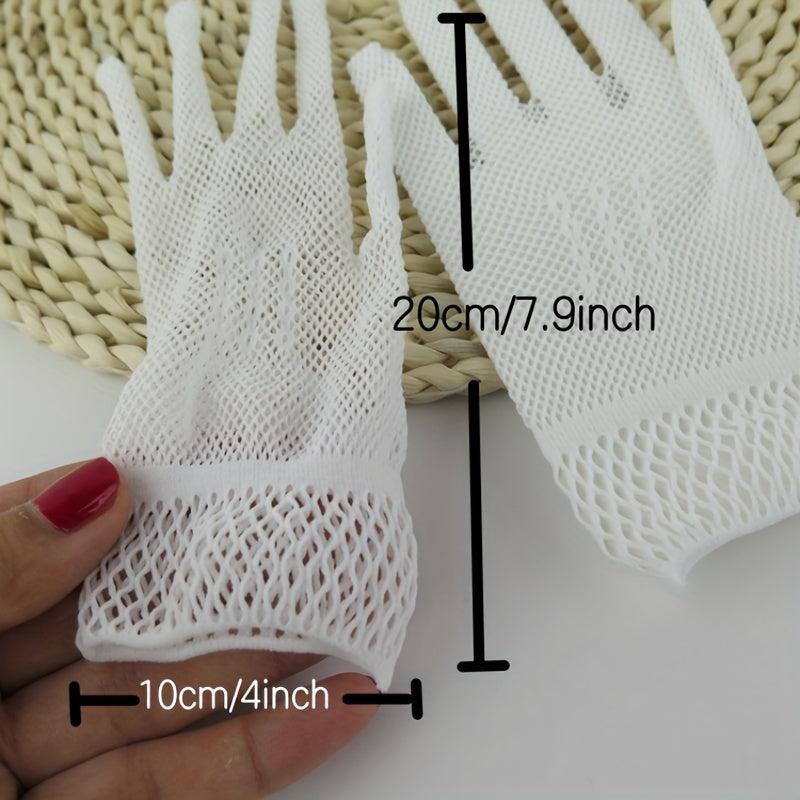 Fishnet Short Gloves Hollow Out Bride Wedding Gloves