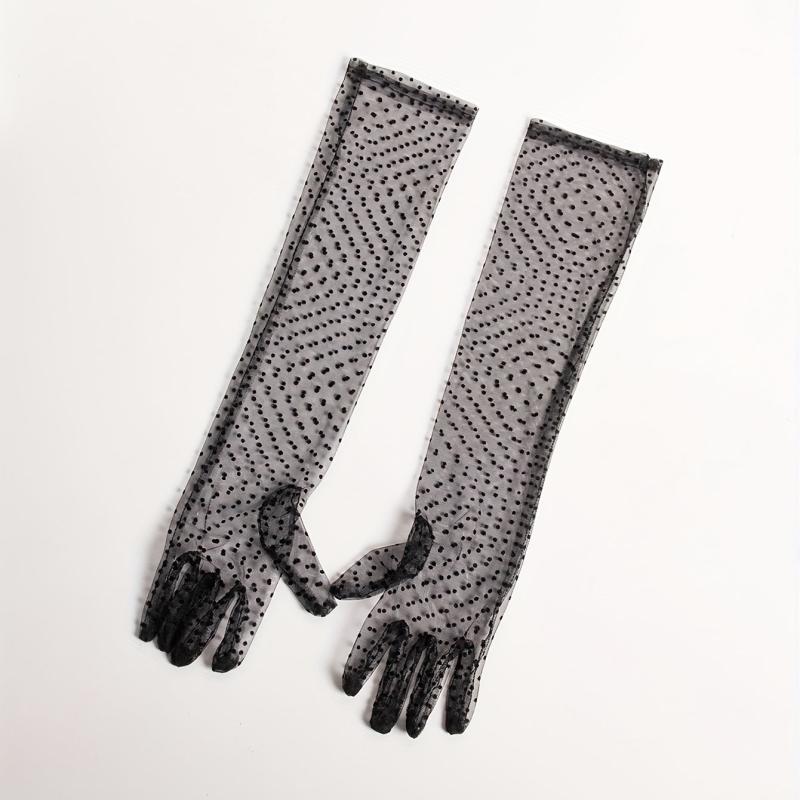 Polka Dot Long Gloves Sunscreen Decoration Gloves Women