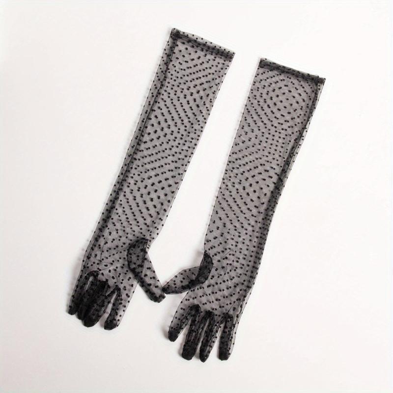 Polka Dot Long Gloves Sunscreen Decoration Gloves Women