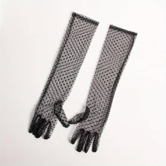 Polka Dot Long Gloves Sunscreen Decoration Gloves Women