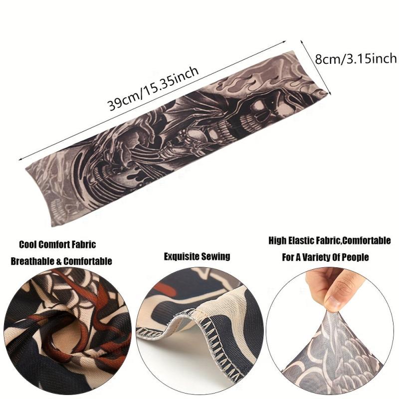 Tattoo Print Arm Sleeve Unisex Ice Sleeves Long Elastic Glove