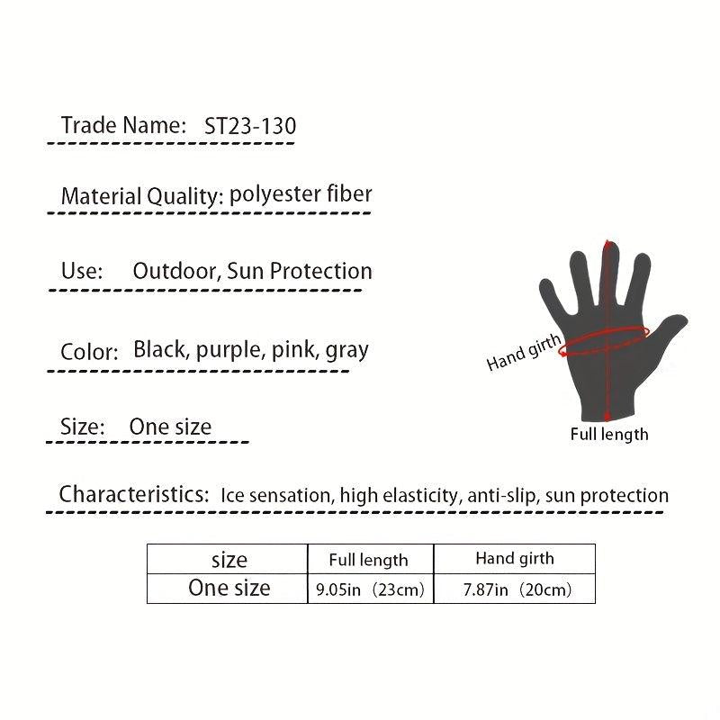 Ice Viscose Sunscreen Gloves Short Solid Elastic Gloves Touch Screen UV Protecti