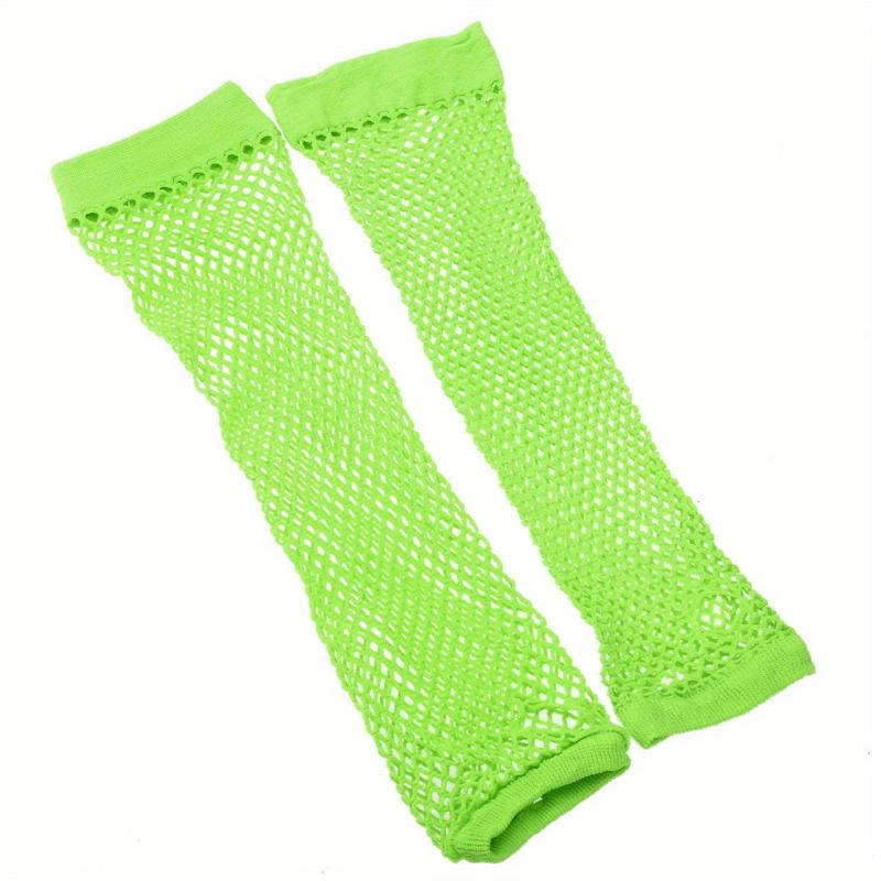 Y2K Fishnet Long Gloves Solid Mid length Gloves Punk Fingerless Gloves For Women