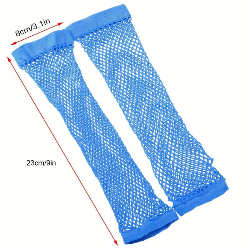 Y2K Fishnet Long Gloves Solid Mid length Gloves Punk Fingerless Gloves For Women