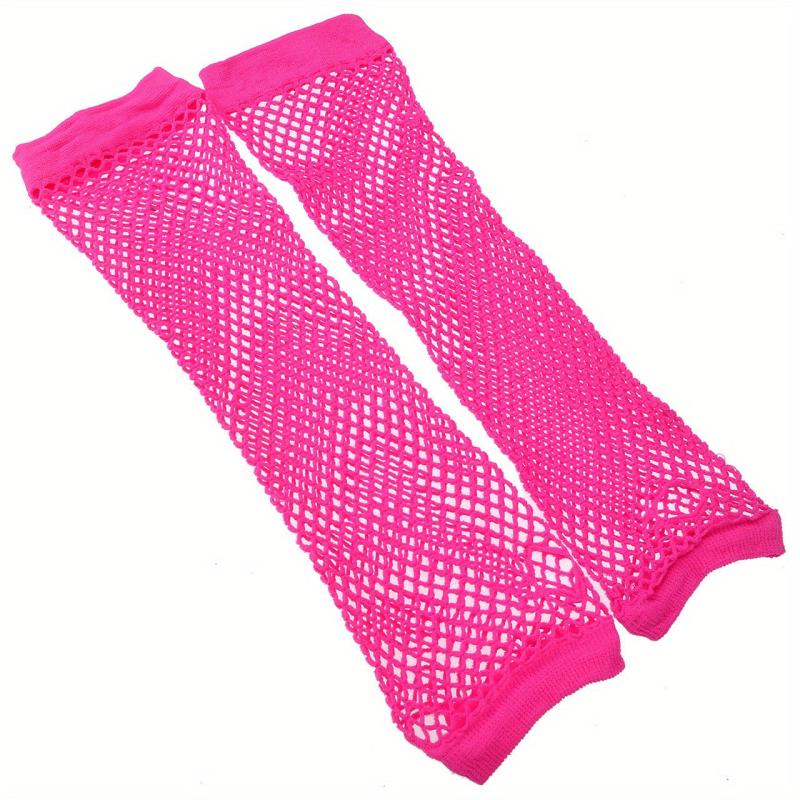 Y2K Fishnet Long Gloves Solid Mid length Gloves Punk Fingerless Gloves For Women
