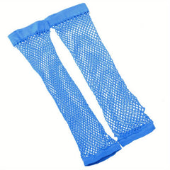 Y2K Fishnet Long Gloves Solid Mid length Gloves Punk Fingerless Gloves For Women