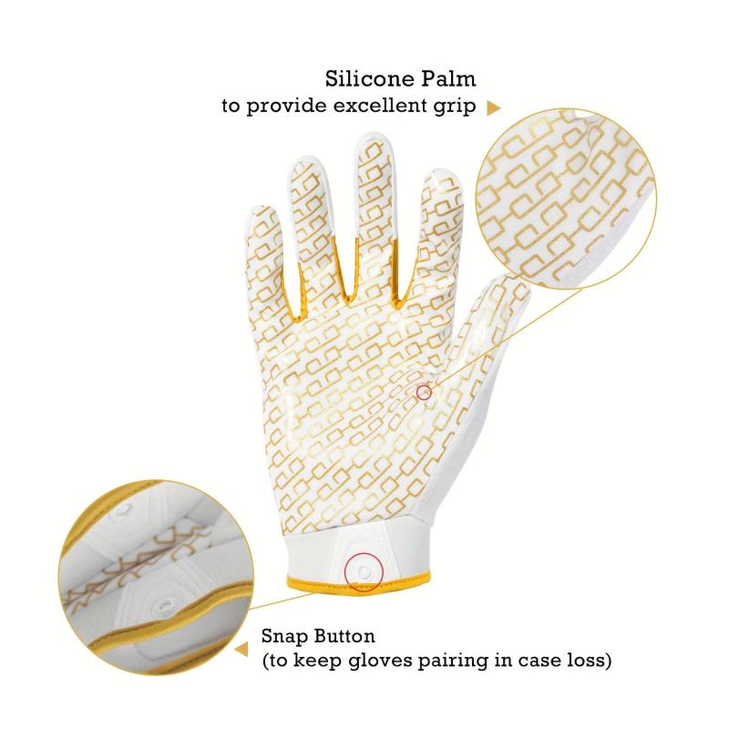 Adjustable Closure Football Gloves Sticky Wide Receiver Gloves