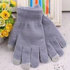 Knitted Warm Full Finger Touch Screen Gloves for Driving Cycling Skiing