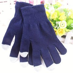 Knitted Warm Full Finger Touch Screen Gloves for Driving Cycling Skiing