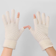 Knitted Fingerless Gloves Couple Wool Gloves