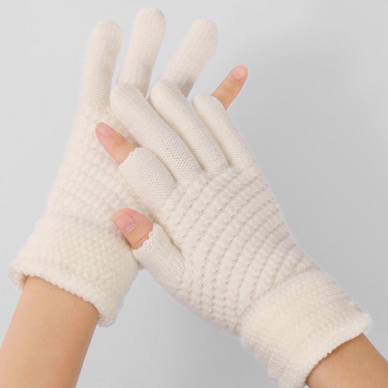 Knitted Fingerless Gloves Couple Wool Gloves