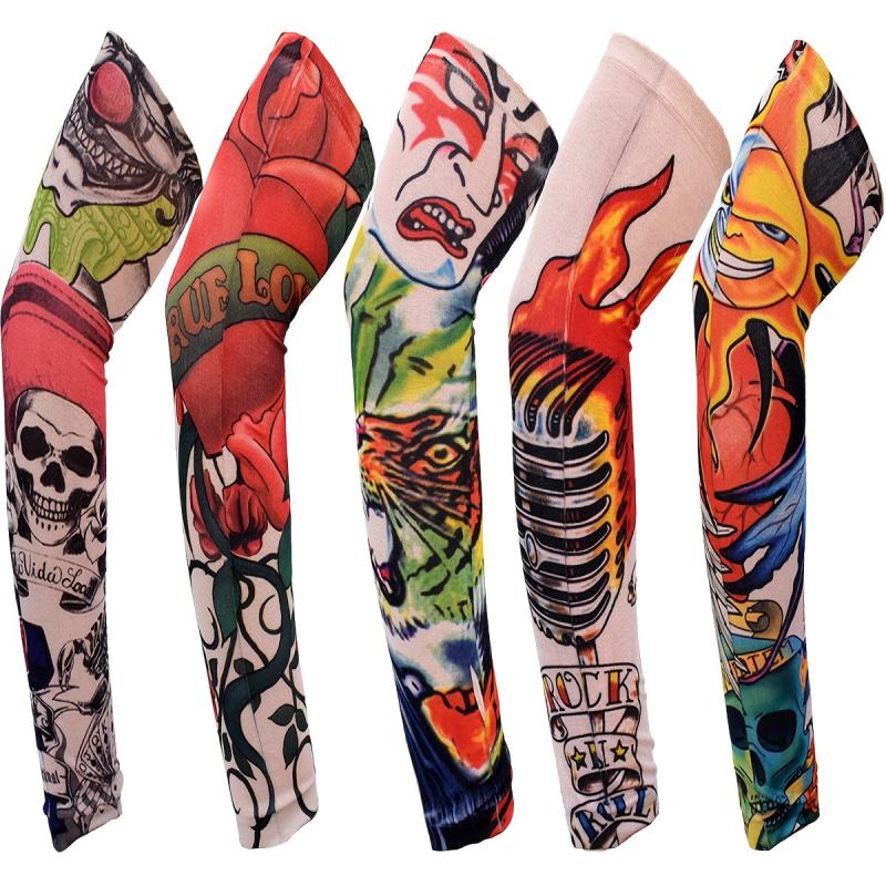 Seamless Tattoo Sleeves Arm Ice Sleeves Women's Summer Cycling Driving