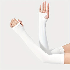 Breathable Elastic Ice Gloves UV Protection Solid Fingerless Gloves