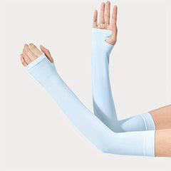 Breathable Elastic Ice Gloves UV Protection Solid Fingerless Gloves