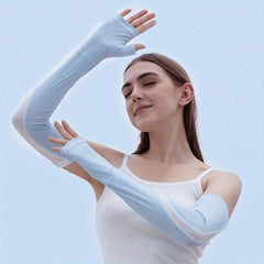 Sunscreen Ice Sleeves Breathable Half Finger Gloves