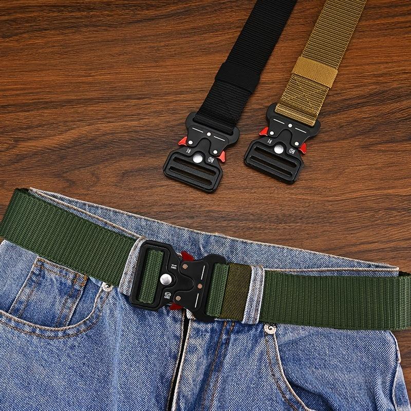 Outdoor Sports Tactical Belt Plastic Snap Canvas Belt 3 Colors