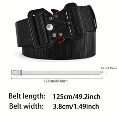 Outdoor Sports Tactical Belt Plastic Snap Canvas Belt 3 Colors