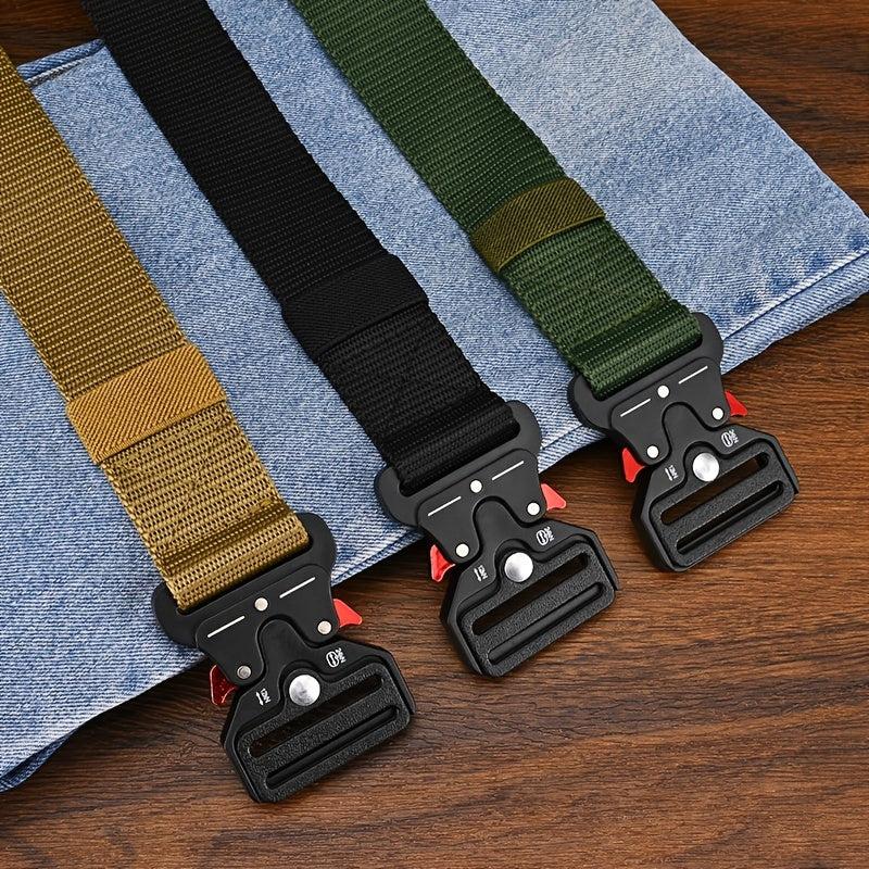 Outdoor Sports Tactical Belt Plastic Snap Canvas Belt 3 Colors