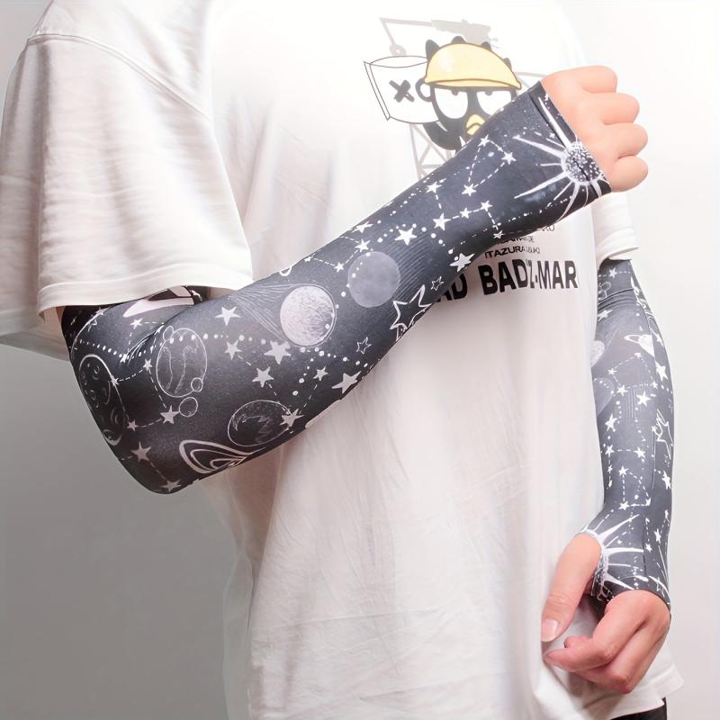 Geometric Universe Ice Sleeves Print UV Protection Gloves