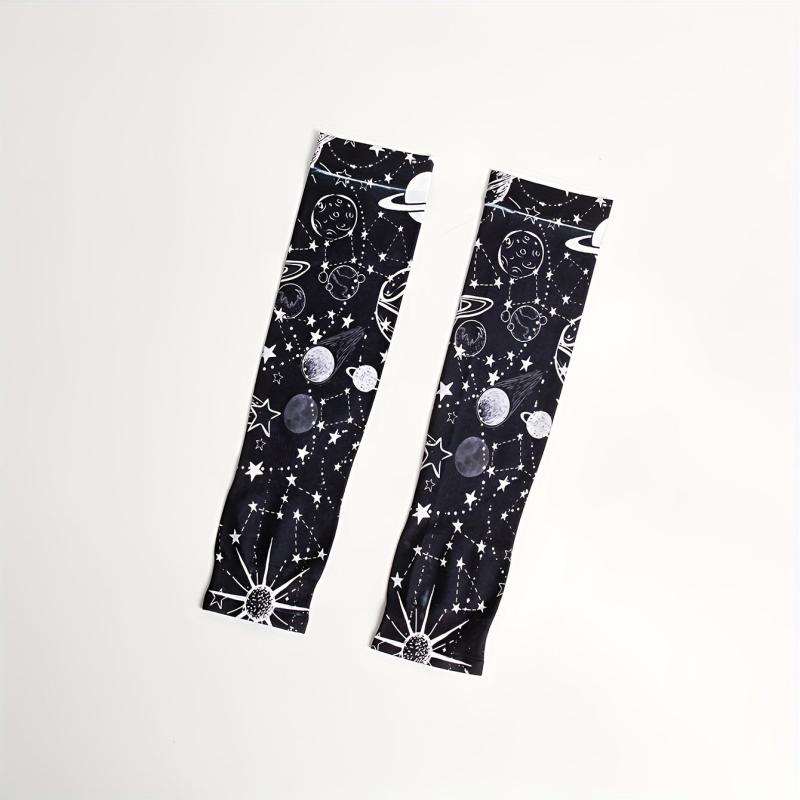 Geometric Universe Ice Sleeves Print UV Protection Gloves