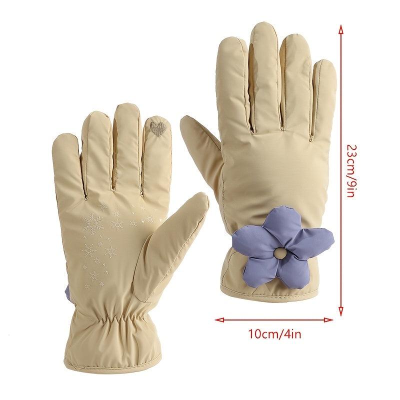 Women's Winter Fleece Touch Screen Gloves Waterproof