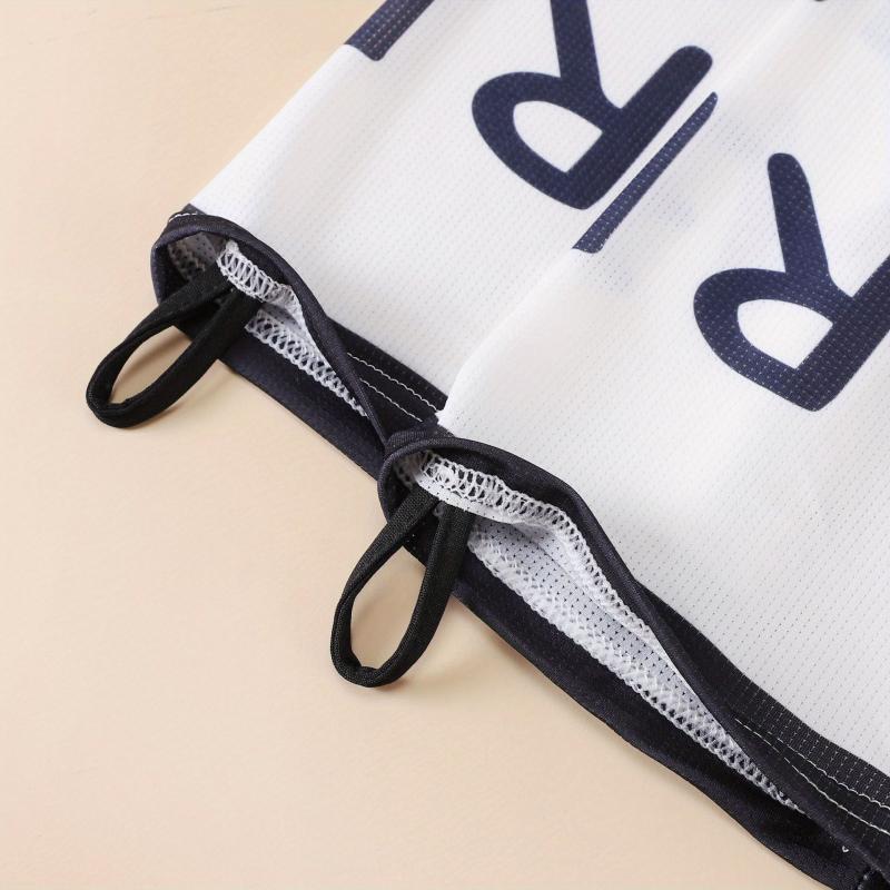 Letter Print Arm Sleeves Unisex Sunscreen Gloves for Outdoor