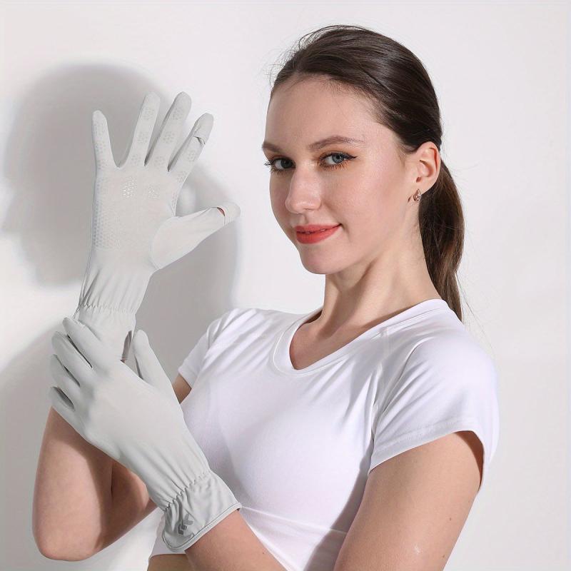Sunscreen Ice Gloves UV Protection Breathable Fingerless Gloves