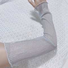 Glitter Long Gloves Elastic Decoration for Women Prom