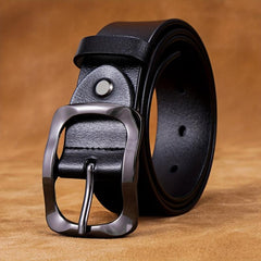 Men's Pin Buckle Cowhide Belt Casual Pants Belt