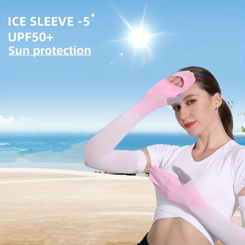 Sunproof Gloves Gradient UV Protection Mittens for Outdoor Sports