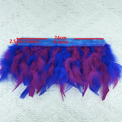 Real Fur Ostrich Feather Cuff Snap Bracelet