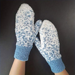 Gradient Snowflake Gloves Short Warm Cold Protection Knitted Gloves